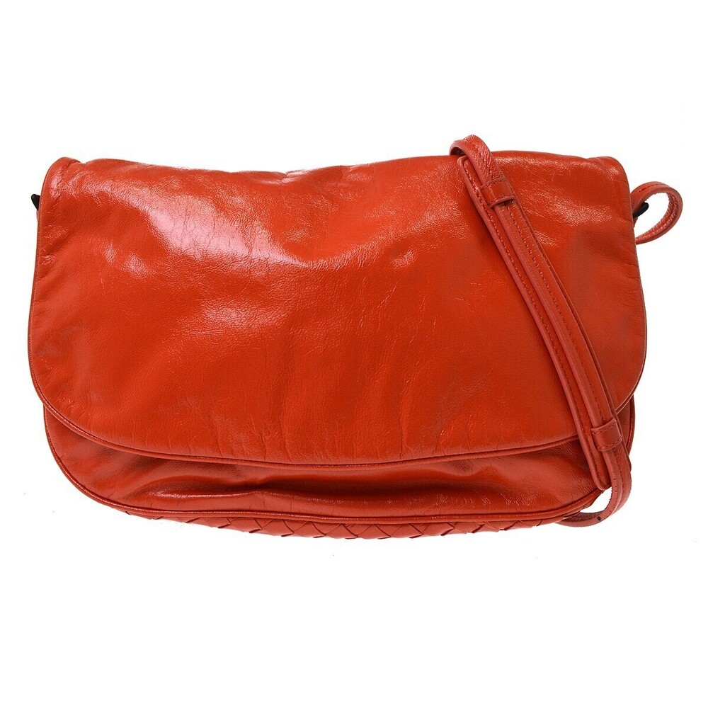 Bottega Veneta Flap Messenger Bag Leather with Intrecciato detail
